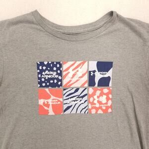 Under Armour Graphic Crew Neck Short Sleeve T Shirt Womens Size M Gray 16977